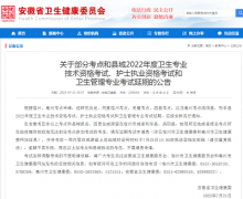 安徽省2022年度部分考點和縣域衛(wèi)生專業(yè)技術(shù)資格考試延期舉行公告